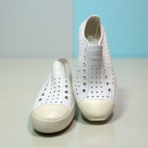 Native Women's White Perforated Slip-On Sneakers